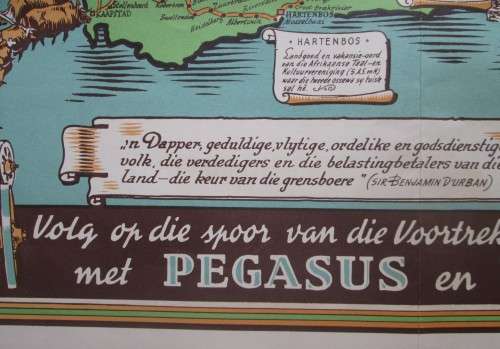 1838 - 1938 VOORTREKKER EEUFEES LANDKAART VAN DIE OSSEWATREK - RAK58