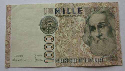 1000 LIRE RA442419E ITALY BANKNOTE - RAK530