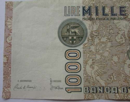 1000 LIRE RA442419E ITALY BANKNOTE - RAK530