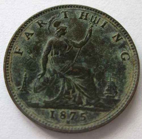FARTHING 1875 GREAT BRITAIN COIN - RAKC/161
