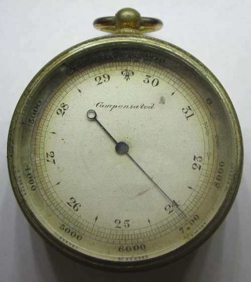 COMPENSATED BRASS CASE BAROMETER WITH ALTIMETER SCALE No 203870 -RAK157