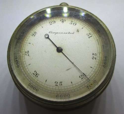 COMPENSATED BRASS CASE BAROMETER WITH ALTIMETER SCALE No 203870 -RAK157