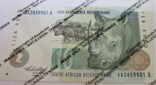 TEN RAND SOUTH AFRICA BANKNOTE SERIAL Nr AA2549901A *1st ISSUE* - RAKN/51