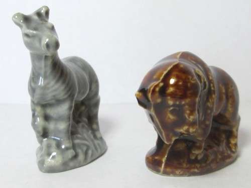 Zebra and Bison Wildlife Wade Figurines 1986 to 1987