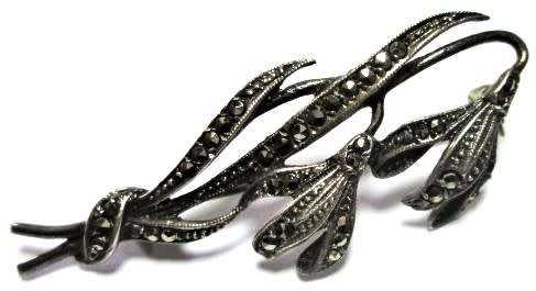 Marcasite Flowers Motif Brooch
