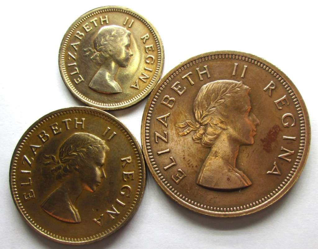 1956 Quarter with Half and One Penny Union of South Africa