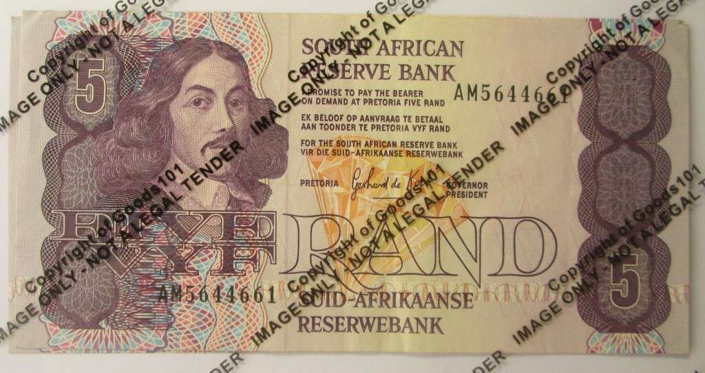 Five Rand Republic of South Africa Serial Nr AM5644661 - AM5644663