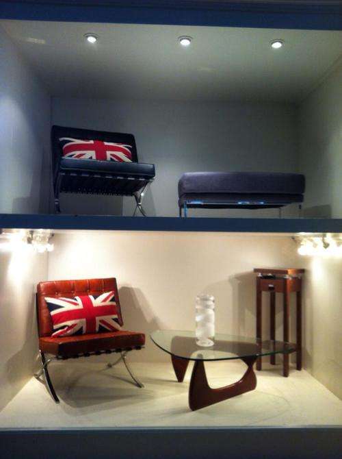 Barcelona chairs and footstools/ottomans