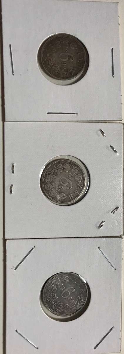 1892, 1893 & 1894 Sixpence