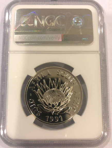 1991 Protea Nursing School UNC Silver R1 - NGC Graded MS65.