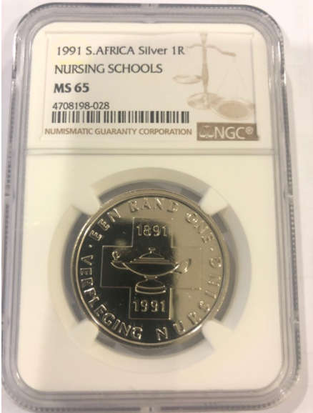 1991 Protea Nursing School UNC Silver R1 - NGC Graded MS65.