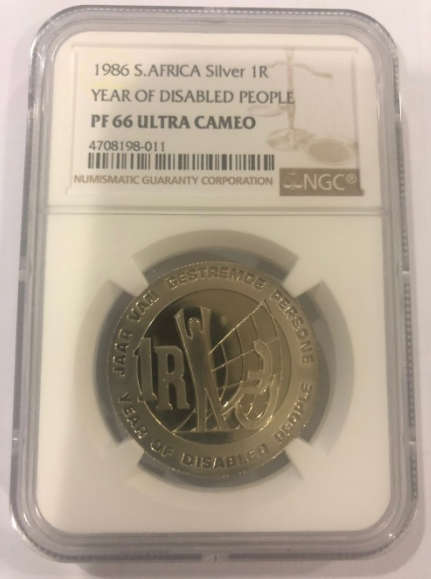 1986 Proof Silver R1 -Year Of Disabled People - NGC PF66 Ultra Cameo.