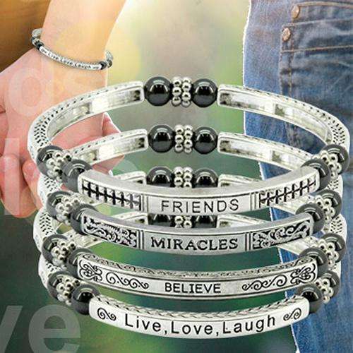 Set of 4 Magnetic Message Bracelets