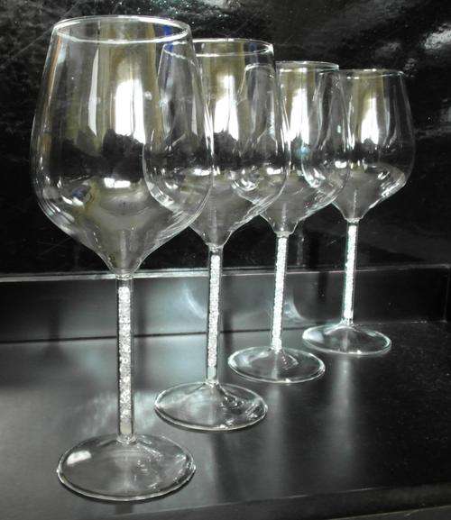 Crystal Stem Wine Glasses - Set of 4