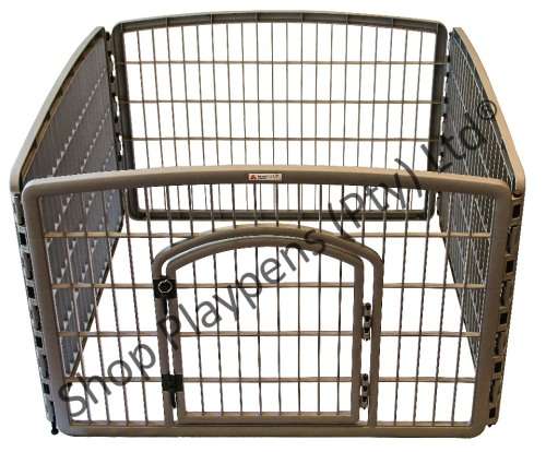 Grey pet playpen with gate®