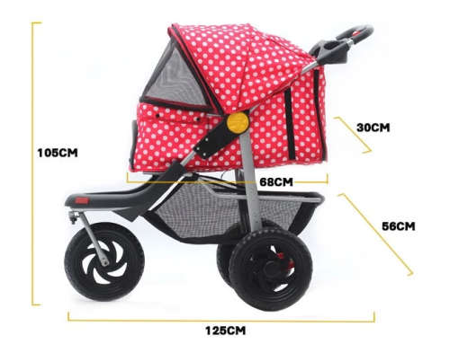 3-Wheel Sport Pet Strollers - BLACK