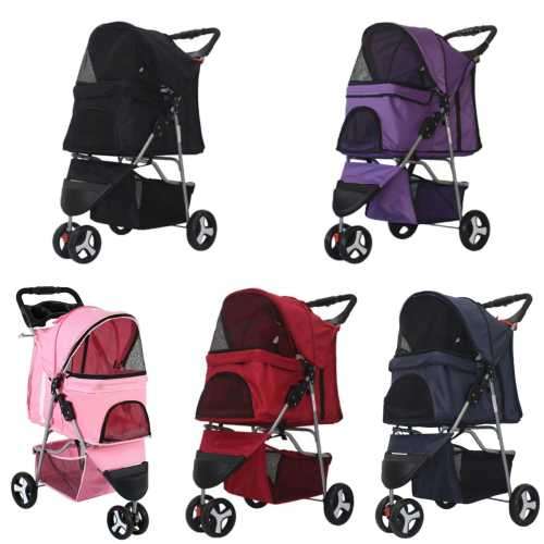 Purple 3-Wheel Pet Stroller