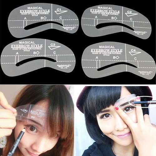 THE POPULAR EYEBROW STENCIL TOOL MAKEUP EYE BROW TEMPLATE SHAPER MAKE UP TOOL 3 STYLES/SET