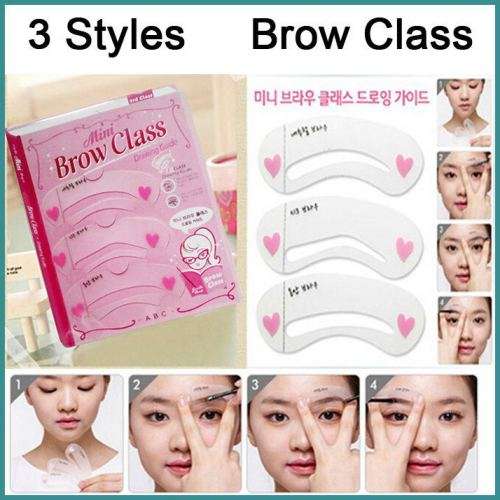 THE POPULAR EYEBROW STENCIL TOOL MAKEUP EYE BROW TEMPLATE SHAPER MAKE UP TOOL 3 STYLES/SET