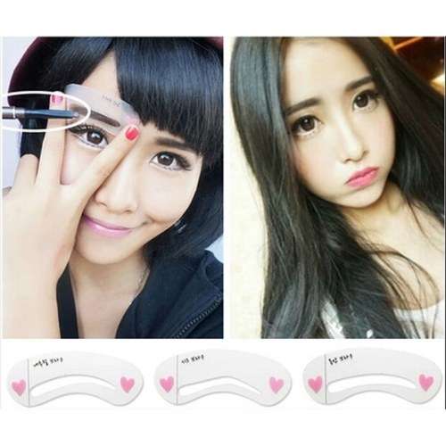 THE POPULAR EYEBROW STENCIL TOOL MAKEUP EYE BROW TEMPLATE SHAPER MAKE UP TOOL 3 STYLES/SET