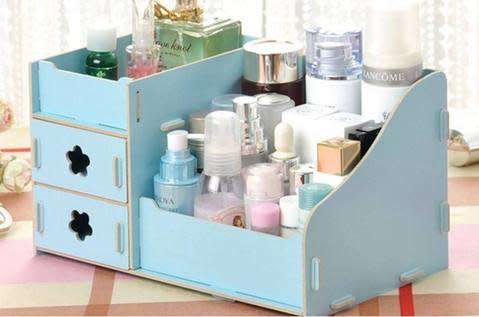 Wooden Makeup Brushes Cosmetic Organizer | White, Blue, Pink or Floral Colours