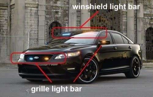 54 LED WHITE/GREEN/AMBER CAR STROBE LIGHTS KIT ON DASH AND/OR GRILL