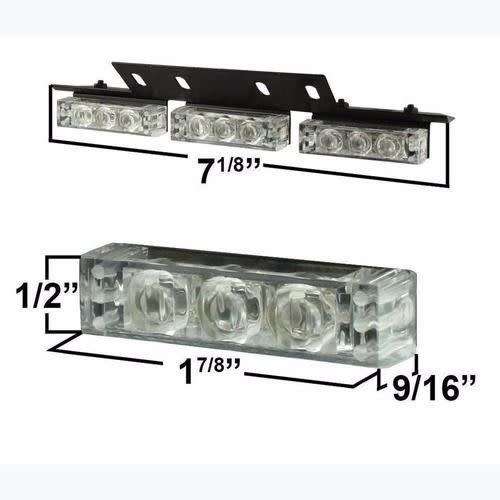 54 LED WHITE/GREEN/AMBER CAR STROBE LIGHTS KIT ON DASH AND/OR GRILL