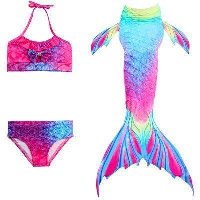 3 PIECE KIDS MERMAID BIKINI MULTI COLOR | DH02
