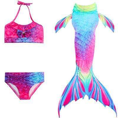 3 PIECE KIDS MERMAID BIKINI MULTI COLOR | DH02