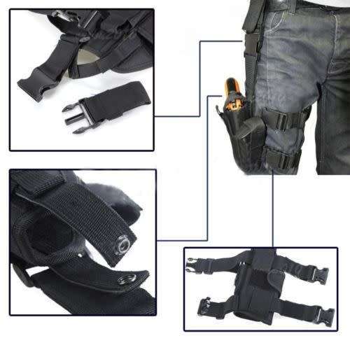 ARMY WATERPROOF ADJUSTABLE PISTOL GUN DROP PUTTEE LEG THIGH HOLSTER POUCH HOLDER