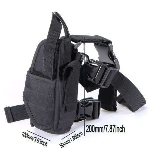 ARMY WATERPROOF ADJUSTABLE PISTOL GUN DROP PUTTEE LEG THIGH HOLSTER POUCH HOLDER