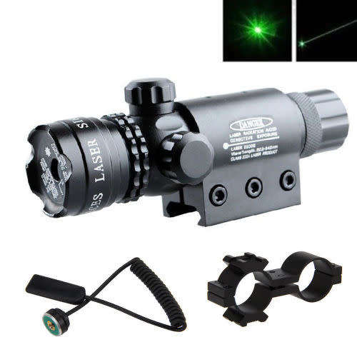 TACTICAL GREEN DOT LASER SIGHT RIFLE GUN SCOPE RAIL+REMOTE SWITCH FOR HUNTING