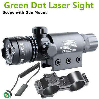 TACTICAL GREEN DOT LASER SIGHT RIFLE GUN SCOPE RAIL+REMOTE SWITCH FOR HUNTING