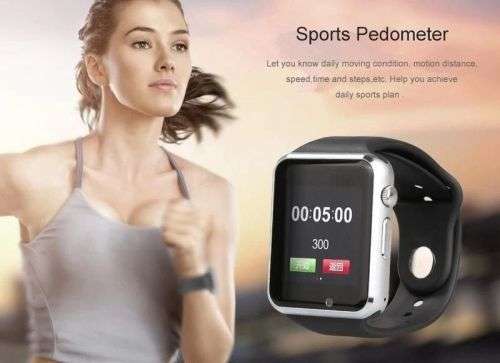 BLUETOOTH SMART WATCH SUPPORT SIM SLOT TF CARD PHONE WITH CAMERA FOR ANDROID IOS