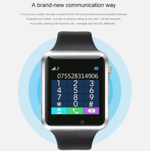 BLUETOOTH SMART WATCH SUPPORT SIM SLOT TF CARD PHONE WITH CAMERA FOR ANDROID IOS