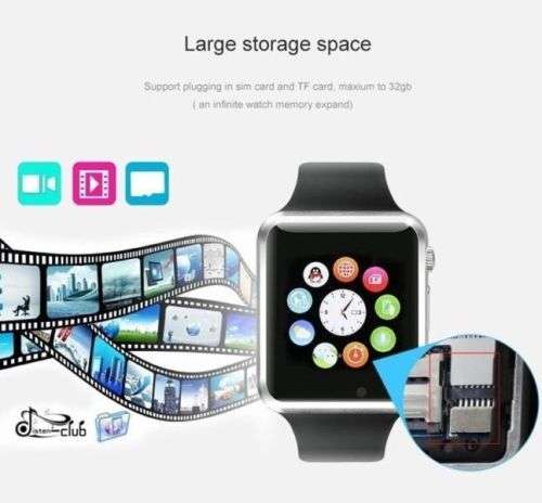 BLUETOOTH SMART WATCH SUPPORT SIM SLOT TF CARD PHONE WITH CAMERA FOR ANDROID IOS