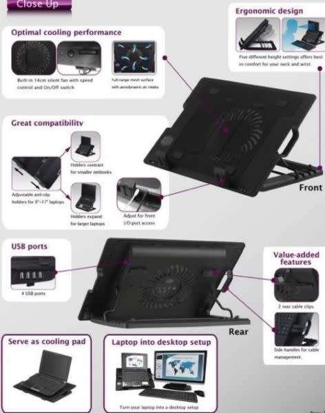ERGOSTAND  LAPTOP COOLING PAD AND STAND