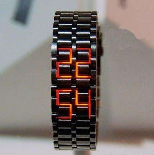 LED METAL FACELESS WATCH  SAMURAI WATCH