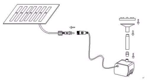 BRUSHLESS FOUNTAIN POND ROCKERY SOLAR WATER PUMP 12 X 8CM SQUARE PANEL 7V 150L/H