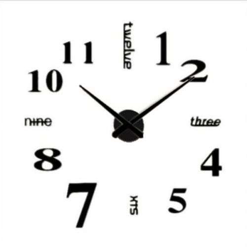 MODERN WALL CLOCK LIVING ROOM DIY 3D HOME DECORATION LARGE ART DESIGN