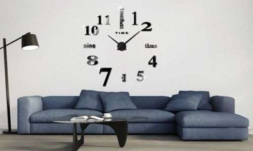 MODERN WALL CLOCK LIVING ROOM DIY 3D HOME DECORATION LARGE ART DESIGN