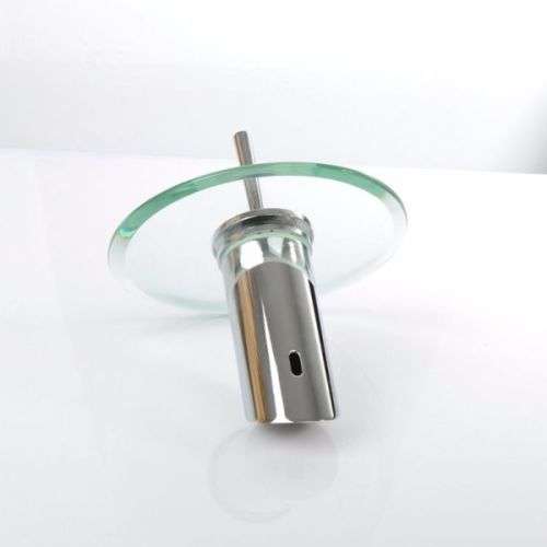 MODERN STYLE KITCHEN BATHROOM VESSEL BASIN SINK GLASS WATERFALL MIXER TAP FAUCET