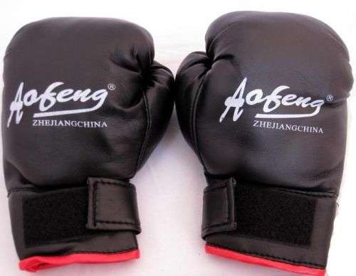 12-OZ BOXING GLOVES BLACK, RED