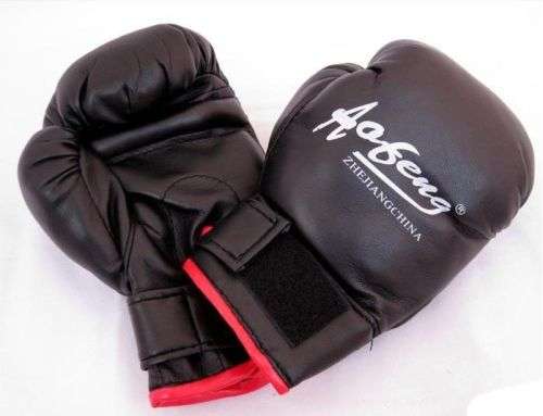 12-OZ BOXING GLOVES BLACK, RED