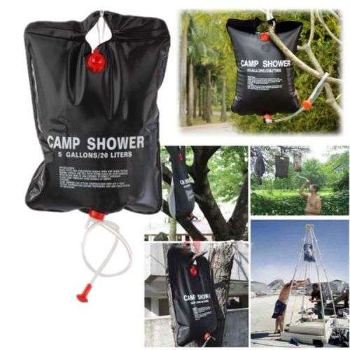 20L SOLAR ENERGY HEATED SHOWER PIPE BAG FOR SPORT CAMPING HIKING CAMP OUTDOOR