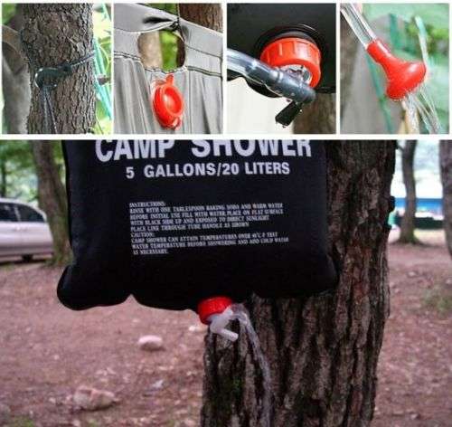 20L SOLAR ENERGY HEATED SHOWER PIPE BAG FOR SPORT CAMPING HIKING CAMP OUTDOOR