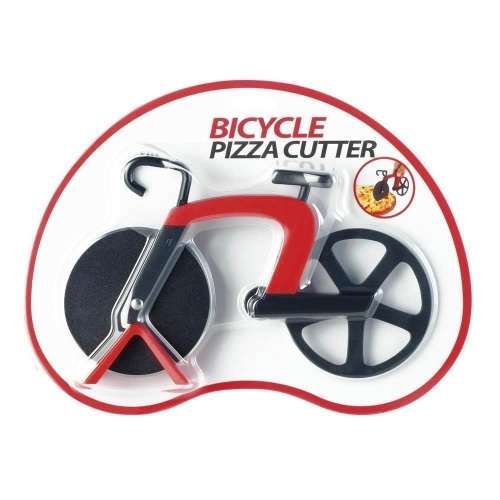 KITCHEN GADGET PIZZA CUTTER SLICER BIKE SHAPE STAINLESS STEEL WHEEL