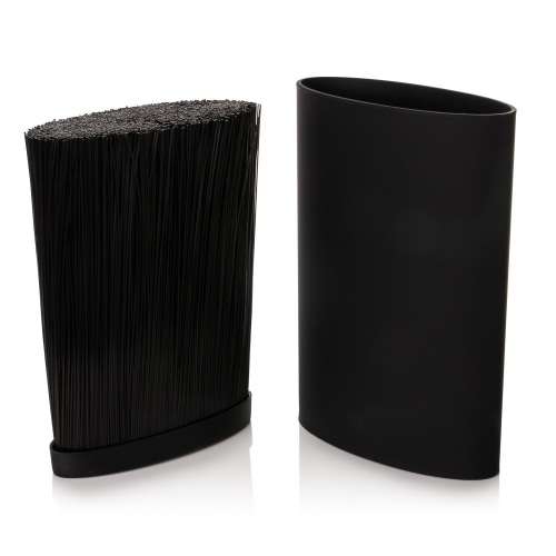 BLACK UNIVERSAL STYLISH SPACE SAVING KNIFE HOLDER BLOCK ORGANISED AND CLEAN