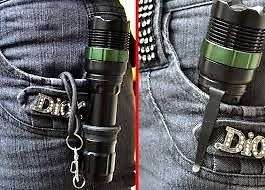 800LM LED FLASHLIGHT RECHARGEABLE TORCH WITH CLIP AND ZOOM