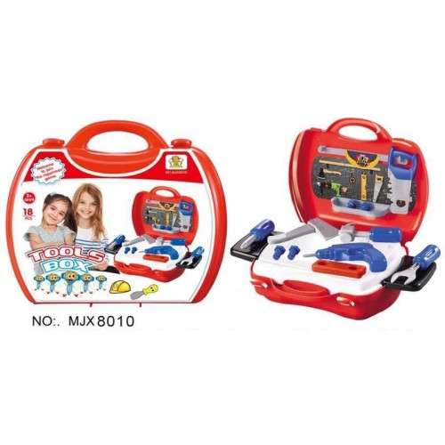 BOYS TOOL BOX CARRY CASE 19PCS